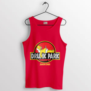 Jurassic Homer Drunk Park Meme Red Tank Top