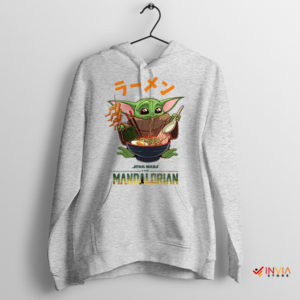 Kawaii Ramen Noodles with Baby Yoda Sport Grey Hoodie