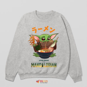 Kawaii Ramen Time with Baby Yoda Sport Grey Sweatshirt