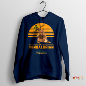 Kung Fu Panda In Sunset Mandalorian Navy Hoodie