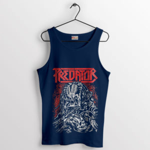 Last Hunt Metal Style Yautja Predator Navy Tank Top