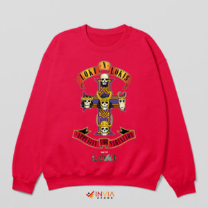 Loki Guns N' Roses Album Universe Red Sweatshirt