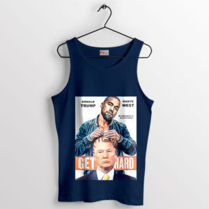 Magazine Cover Art Kanye Trump Navy Tank Top
