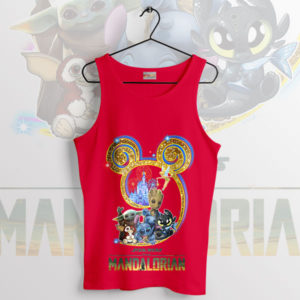 Magic and Mischief Baby Yoda Disney Red Tank Top