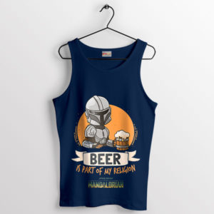 Mandalorian Beer Is My Religion Navy Tank Top