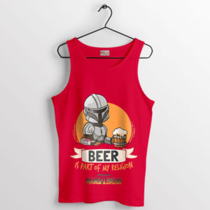 Mandalorian Beer Is My Religion Red Tank Top
