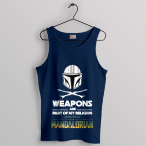 Mando Pray Weapons Are My Religion Navy Tank Top