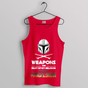 Mando Pray Weapons Are My Religion Red Tank Top