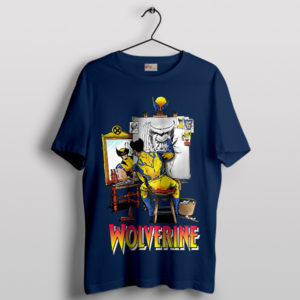 Marvel Wolverine's Triple Self-Portrait Navy T-Shirt