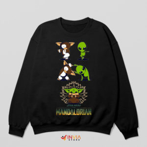 Mogwai-Alien Baby Yoda Fusion Black Sweatshirt