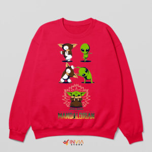 Mogwai-Alien Baby Yoda Fusion Red Sweatshirt