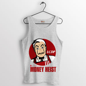 Money Heist x Dalí Mask KFC Logo Sport Grey Tank Top