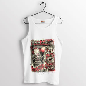 Monstrous Medley Horror Icons Clown White Tank Top