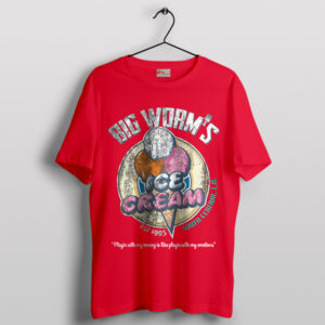 Nostalgia Big Worm's Ice Cream Friday Red T-Shirt