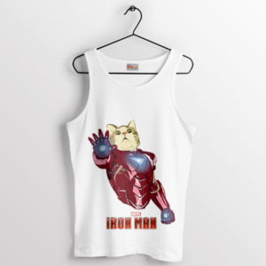 Paws for Action Iron Cat Man White Tank Top