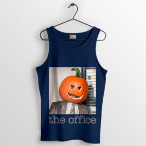 Picture The Office Dwight's Pumpkin Navy Tank Top