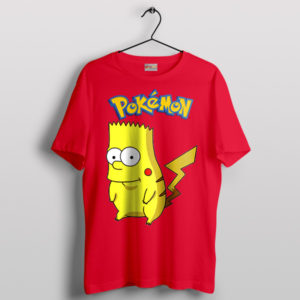 Pika-Pika in Springfield Bart Funny Red T-Shirt