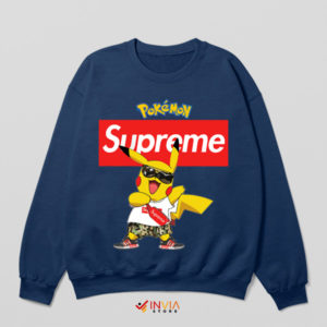 Pikachu Swag Fashionable and Cute Navy Sweatshirt