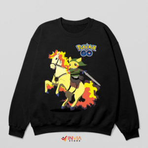 Pikachu's Adventure Zelda Horse Black Sweatshirt