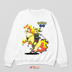Pikachu's Adventure Zelda Horse Whitte Sweatshirt