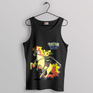 Pikachu's Journey Zelda Horse Black Tank Top