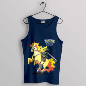 Pikachu's Journey Zelda Horse Navy Tank Top