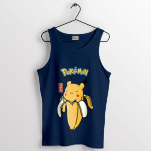 Pikachu's Sweet Side Banana Style Navy Tank Top