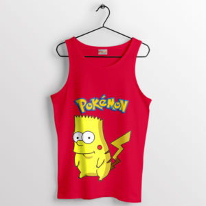 Pokémon Love Bart Pikachu Funny Red Tank Top
