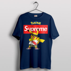 Pokemon Pikachu's Fashionable and Cute Navy T-Shirt