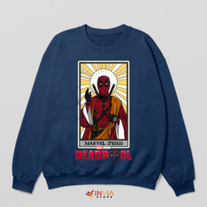 Power of Deadpool Marvel Jesus Navy Sweatshirt