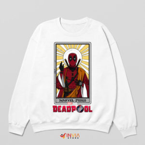 Power of Deadpool Marvel Jesus White Sweatshirt