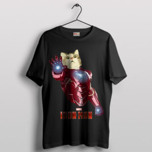 Purr-fectly Powerful Iron Cat Man Black T-Shirt