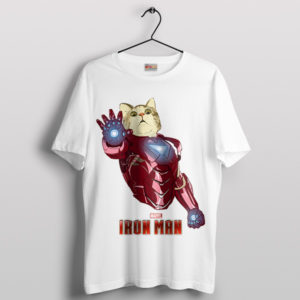 Purr-fectly Powerful Iron Cat Man White T-Shirt