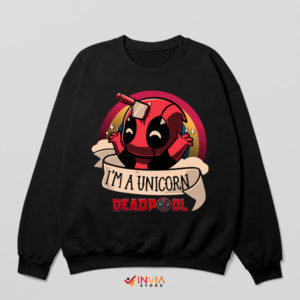 Rainbow Deadpool's I'm a Unicorn Black Sweatshirt