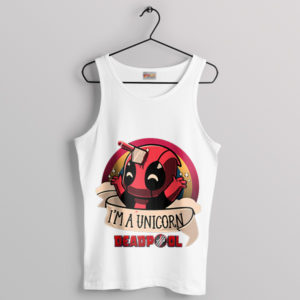 Rainbow Rebellion Deadpool I'm a Unicorn White Tank Top