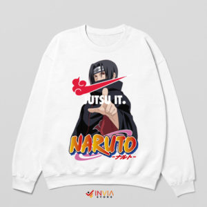 Rasengan Run Itachi's Nike Art White Sweatshirt