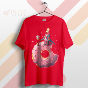 Retro Homer In Donut Paradise Graphic Red T-Shirt