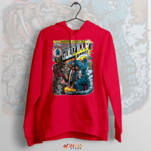 Retro Kaiju Clash Godzilla vs Kong Red Hoodie