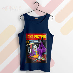 Retro Pulp Fiction Style Joker Comic Navy Tank Top