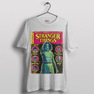 Retro Revolution Stranger Things Comic Sport Grey T-Shirt