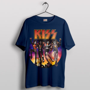 Rock History Vintage KISS Members Navy T-Shirt