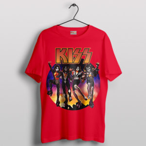 Rock History Vintage KISS Members Red T-Shirt