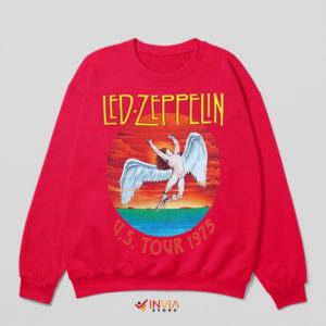 Rock Legends Zeppelin US Tour '75 Red Sweatshirt