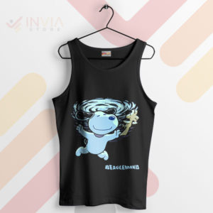 Rock On Snoopy Nevermind Cover Art Black Tank Top