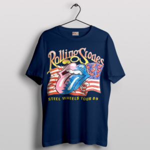 Rock On with Steel Wheels '89 Tour Navy T-Shirt