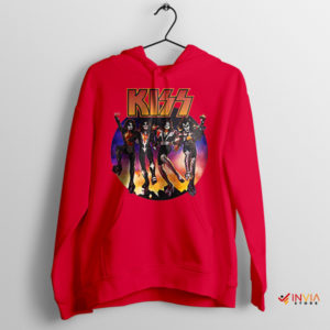 Rock Pioneers Vintage KISS Members Red Hoodie