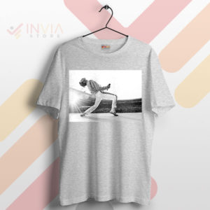 Rock Royalty Freddie Live Aid '85 On Stage Sport Grey T-Shirt