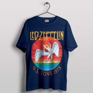 Rock Through Time Zeppelin US Tour '75 Navy T-Shirt