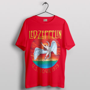 Rock Through Time Zeppelin US Tour '75 Red T-Shirt