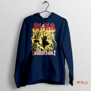 Rockstar Pikachu Thunderbolt AC DC Navy Hoodie